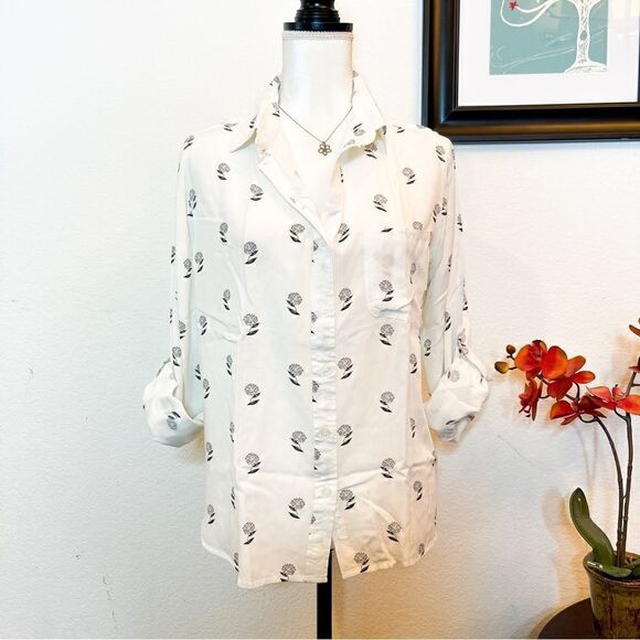 🍋 Velvet Heart • Women’s Dandelion Print Long Sleeve Shirt Size L - Picture 1 of 8